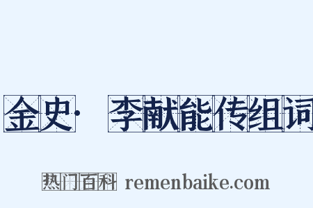 金史·李献能传组词是什么意思的图片